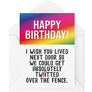 CBH471 verjaardagskaart met opschrift ""I Wish You Lived Next Door"", Witz Corona Banter Hilarious for Her for Lui, cadeau voor vreugde