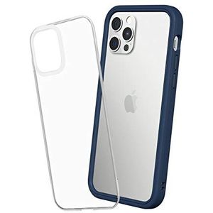 RHINOSHIELD Modular Case Compatible with [iPhone 12/12 Pro] | Mod NX - Customizable Shock Absorbent Heavy Duty Protective Cover 3.5M / 11ft Drop Protection - Navy Blue