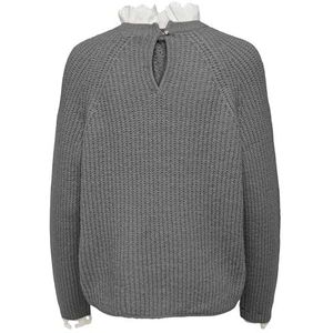 ONLY Onlcila L/S Mix High Neck CC KNT Damestrui, Medium grijze mix/details: Cloud Dancer geweven