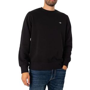 GANT Reg Shield sweatshirt met ronde hals en logo voor heren, zwart.