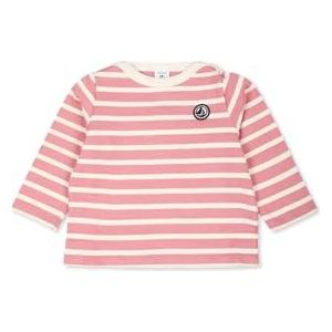 Petit Bateau Haut marin à manches longues pour fille, Rosewood/Avalanche, 12 mois