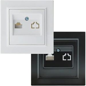 Module prise Internet, EP de couleur blanche, avec connexion rapide et design compact, idéal pour les réseaux domestiques et bureaux.