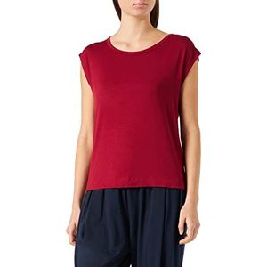 Calvin Klein S/S brede kraag hemd voor dames, rood tapijt, M, Rode mat.