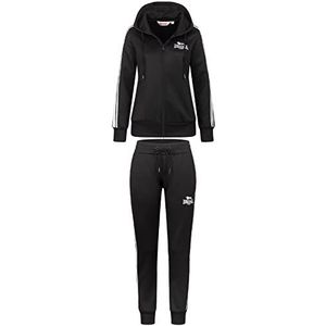 Lonsdale Bromley Dames trainingspak met capuchon Zwart / Wit XL