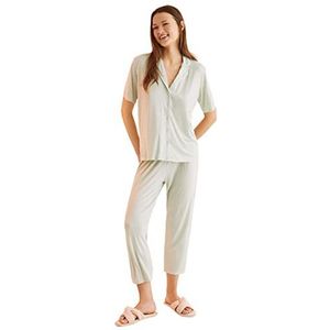Women'secret Pyjama Capri, imprimé vert, XL