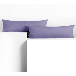 DecoKing 2 kussenslopen 20 x 120 cm, jerseykatoen, rits, lavendel-barnsteen, 2 stuks