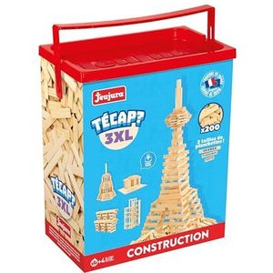 Jeujura -Tecap Plankenvat 3XL - 200 stuks - Kinderspel - Spel voor familieplezier - Vanaf 4 jaar - 3XL formaat 3 planken voor 3 keer meer opbouw - 8322
