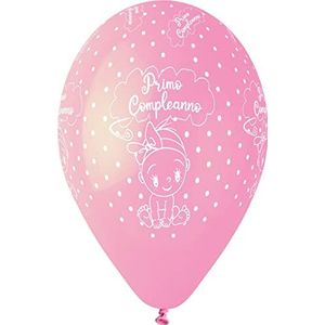 Verpakking met 25 ballonnen Pearly Primo Compleanno in natuurlijke latex, premium kwaliteit G120 (Ø 33 cm/13 inch), roze parel