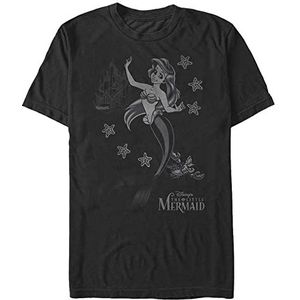 Disney The Little Mermaid Ariel Flash Organic T-shirt, korte mouwen, uniseks, volwassenen, zwart, L, zwart.