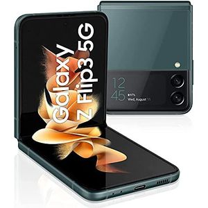 Samsung Galaxy Z Flip3 5G (17,03 cm) opvouwbare mobiele telefoon zonder abonnement, 1,9 inch groot frontdisplay, 256 GB intern geheugen, 8 GB RAM, groen