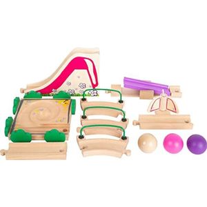 Small Foot - Kogelbaan van hout met flexibele en rekbare elementen, inclusief ballen, geschikt voor kleine kinderen