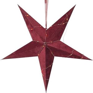 Star velvet papieren ster rood