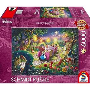 Schmidt Spiele 57398 Puzzel Thomas Kinkade, Disney, Mad Hatter's Tea Party, 6000 stukjes