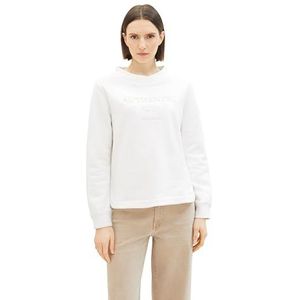 TOM TAILOR Sweat-shirt pour femme, 10315 - Whisper White, S