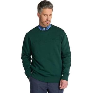 GANT Sweat-shirt gaufré à col en C pour homme, Tartan Green, 3XL