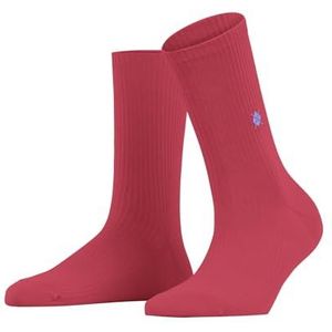 Burlington Dames York sokken ademend duurzaam biologisch katoen functioneel garen versterkt zacht platte naad geribbelde tenen effen voor dagelijks leven werk 1 paar, rood (8542)