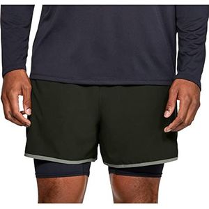 Under Armour UA Qualifier 2-in-1 Curt - Shorts - UA Qualifier 2-in-1 kort - heren, Artillery Green/Moss Green (357)