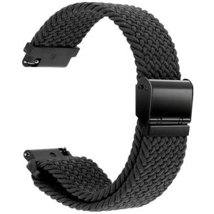Amabro Horlogebandje van geweven nylon - Gevlochten elastische horlogeband - Verstelbare sportband met zwarte roestvrijstalen gesp - Snelsluiting Horloges - Reservearmband