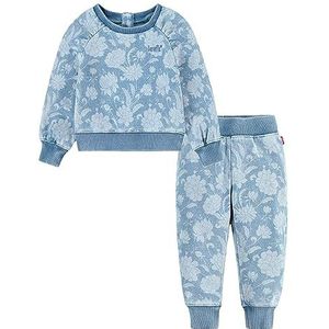 Levi's Lvg Floral Sweatshirt Set voor Baby Meisje 1ej247, Indigo licht bloemen