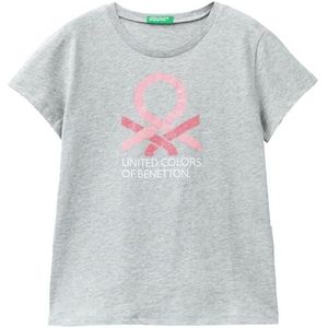 United Colors of Benetton T-shirt 3i1xc10h8 T-shirt voor meisjes (1 stuk), Grijs gemêleerd medium 501