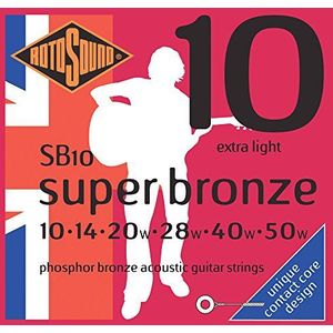 Rotosound Super Brons (Previously Country Gold) Acoustic Gitaar Stringsextra Light 10-50
