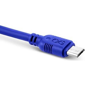 eXc WHIPPY Micro USB-kabel voor mobiele telefoon, 2 m, snellaadfunctie, gegevensoverdracht, ideaal voor gebruik in de auto, voor de powerbank of voor gegevensoverdracht, marineblauw