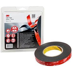 3M VHB 5952F dubbelzijdige kleefband, voor veeleisende oppervlakken (glas, kunststof, etc.), zwart, 19 mm x 11 m