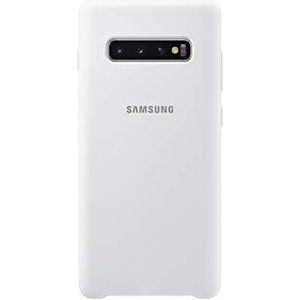 Samsung Beschermhoes voor Galaxy S10+ siliconen, soft touch, officiële Galaxy S10+, beschermhoes met soft-touch oppervlak, wit