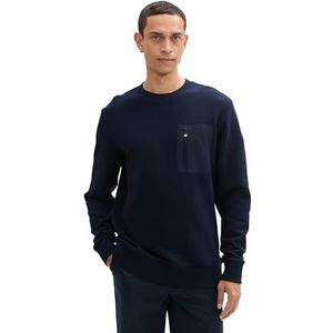 TOM TAILOR 1043426 Basic sweatshirt met borstzak voor heren, 10668 - Sky Captain Blue, M