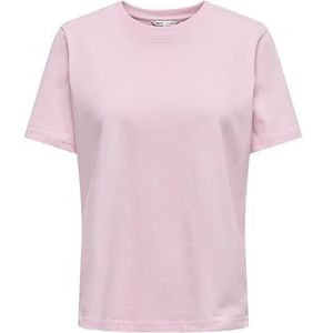 ONLY Onlmonja S/S Tee Jrs Noos T-shirt met korte mouwen en ronde hals in normale pasvorm, basic stijl voor dames (1 stuk), Roze dame, 3XL