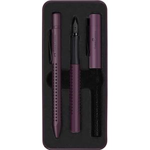Faber-Castell 201530 - Grip Edition cadeauset, Berry, met M pen en XB balpen in metalen etui