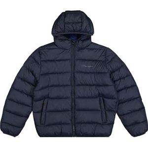 Champion Legacy Outdoor (220342) – Wr Light Nylon Cirè 35 g Tonal Script Logo Hooded Jacket Heren, Marineblauw (NNY/MNB)