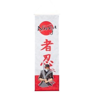 Boland 50418 Ninja-banner, polyester, 30 x 100 cm, decoratie, themafeest, decoratie om op te hangen