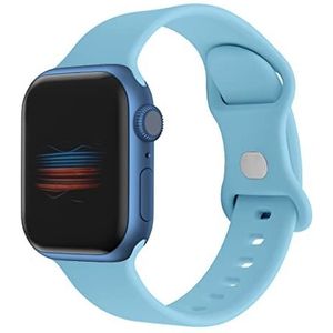 Compatibel met Apple Watch armband 38 mm, 40 mm, 41 mm, 42 mm, 44 mm, 45 mm, zachte siliconen, reservearmband voor iWatch Series 8, 7, 6, 5, 4, 3, 2, SE, lichtblauw