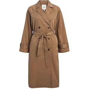 Object Trenchcoat voor dames, twee rijen, fossiel, maat 40, Fossil