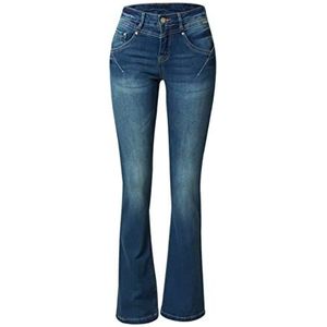 Cream Slim Fit Jeans Bootcut Legs Midrise Taille Full Lengte Rits Jeans, Medium Blauw Denim, 26, Medium Blauw Denim