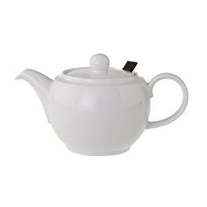 Villeroy en Boch - theepot met deksel en filter, mooie theepot van hoogwaardig wit porselein, vaatwasmachinebestendig, 450 ml