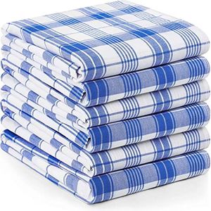 Utopia Towels Set van 6 Schotse geruite keukenhanddoeken, 38,1 x 63,5 cm, 100% ringgesponnen katoen, super absorberend, zacht en herbruikbaar (UT0998)