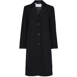 SELECTED FEMME Slfalma Wool Coat Noos Lange damesjas, zwart.