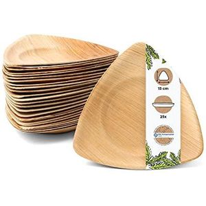 GREENBOX Palmware Wegwerpborden van palmblad, duurzaam, 15 cm, partyservies, 100% composteerbaar, biologisch afbreekbaar