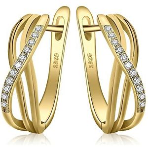 JewelryPalace Damesoorbellen in de vorm van oneindigheidsknoop, zirkonia, bruiloft, 925 zilver, Edelsteen, Zirkoniumoxide