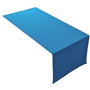 Lemos Home Tafelloper van hoogwaardige kwaliteit - 100% katoen - Conceptcollectie, Kleur en Maat naar keuze (Tafelloper - 30 x 100 cm, hemelsblauw)