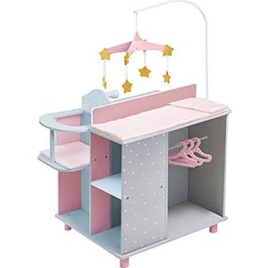 Olivia's Little World - Baby Doll Furniture | Baby Changing Station met Opslag (Grijze Polka Dots) van Olivia's Little World