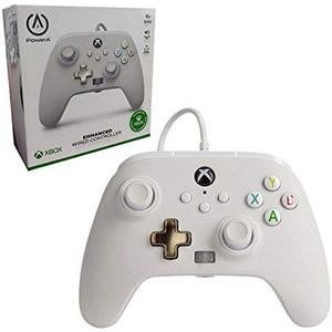 Verbeterde bekabelde controller PowerA voor Xbox - Mist, wit, gamepad, bedrade videospel-controller, gamepad, Xbox Series X|S