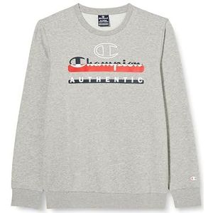 Champion Legacy Graphic Shop B Ultralight Powerblend Fleece Crewneck Sweatshirt Uniseks, Grigio Melange Chiaro