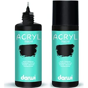 DARWI - DA0210080100C - Een fles parelmoer acrylverf - kleur: zwart - 80 ml - DARWI ACRYLIC