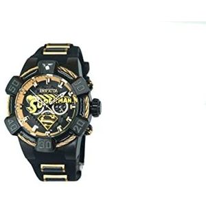 Invicta Herenhorloge, kwarts, analoog, siliconen, 41148, zwart, riem, zwart., Riem