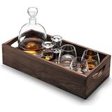 LSA WH10 Whisky Kennerset van hout en glas met walnootblad, 44 cm, transparant
