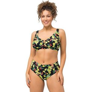 Ulla Popken Bikini Sophia, citroenbessen 826543 bikiniset voor dames, zwart.