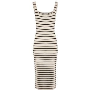 Morgan De Toi - Jerseyjurk - Beige - Gestreept - 28% Polyamide, 72% Viscose